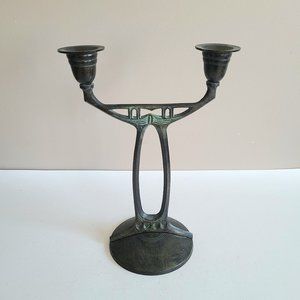 Art Deco style solid brass candelabra